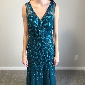 Formal floor length dress (peacock/teal)